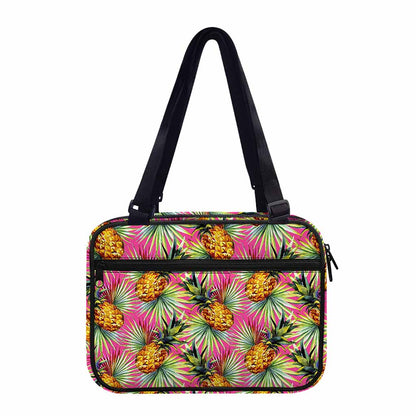 Pink Watercolor Pineapple Pattern Print Double Strap Bible Bag