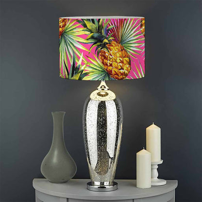 Pink Watercolor Pineapple Pattern Print Drum Lamp Shade