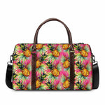 Pink Watercolor Pineapple Pattern Print Duffle Bag