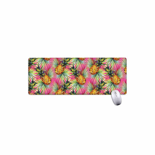 Pink Watercolor Pineapple Pattern Print Extended Mouse Pad