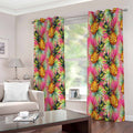 Pink Watercolor Pineapple Pattern Print Extra Wide Grommet Curtains
