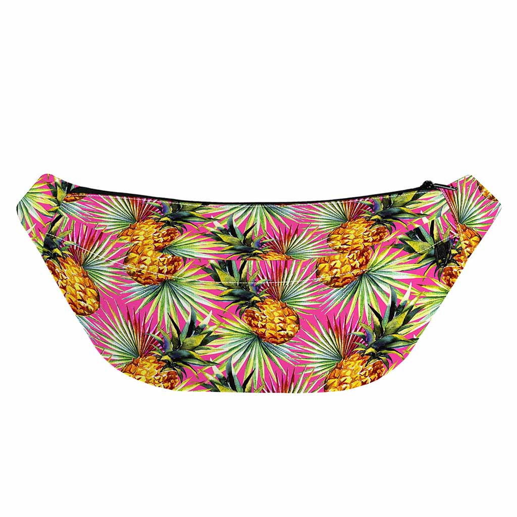 Pink Watercolor Pineapple Pattern Print Fanny Pack