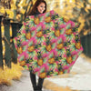 Pink Watercolor Pineapple Pattern Print Foldable Umbrella