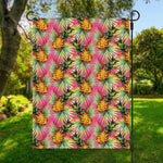 Pink Watercolor Pineapple Pattern Print Garden Flag