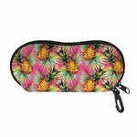 Pink Watercolor Pineapple Pattern Print Glasses Case