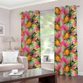Pink Watercolor Pineapple Pattern Print Grommet Curtains