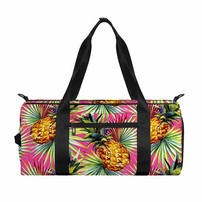 Pink Watercolor Pineapple Pattern Print Gym Bag