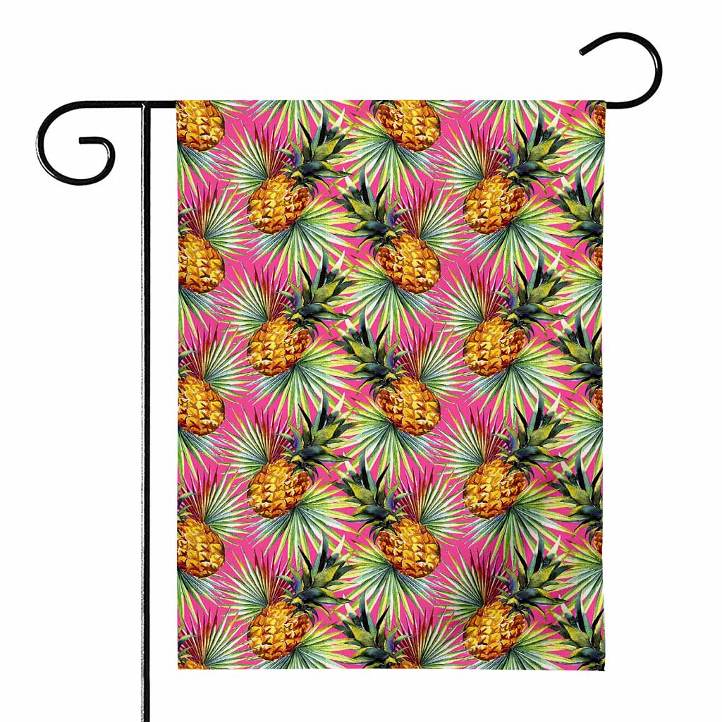Pink Watercolor Pineapple Pattern Print House Flag