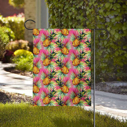 Pink Watercolor Pineapple Pattern Print House Flag