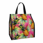 Pink Watercolor Pineapple Pattern Print Insulated Lunch Tote