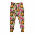 Pink Watercolor Pineapple Pattern Print Jogger Pants