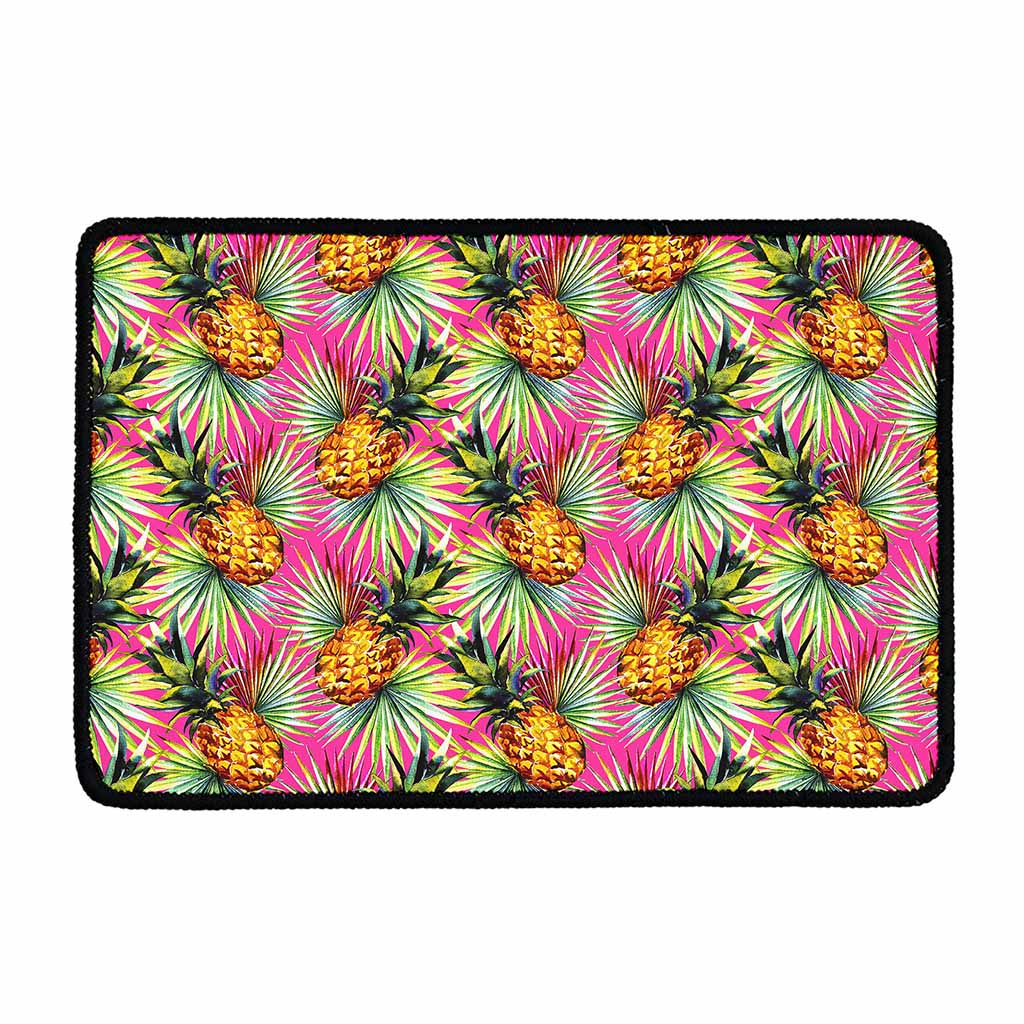 Pink Watercolor Pineapple Pattern Print Kitchen Mat