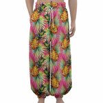 Pink Watercolor Pineapple Pattern Print Lantern Pants