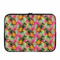 Pink Watercolor Pineapple Pattern Print Laptop Sleeve