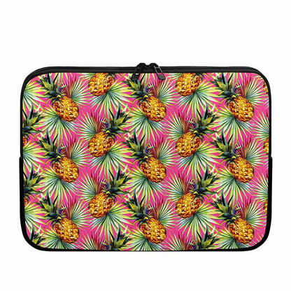 Pink Watercolor Pineapple Pattern Print Laptop Sleeve