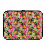 Pink Watercolor Pineapple Pattern Print Laptop Sleeve
