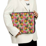 Pink Watercolor Pineapple Pattern Print Laptop Sleeve
