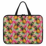 Pink Watercolor Pineapple Pattern Print Laptop Sleeve With Handle