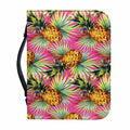 Pink Watercolor Pineapple Pattern Print Leather Bible Cover