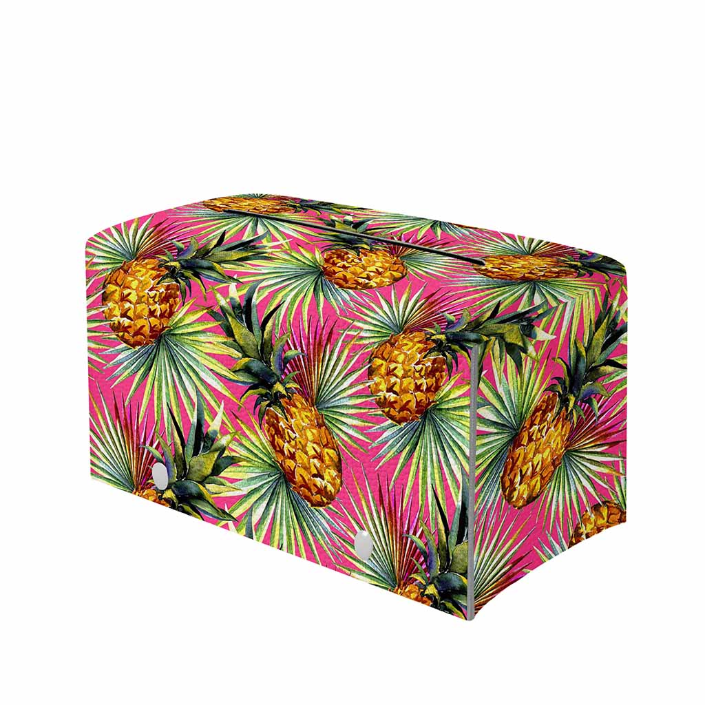 Pink Watercolor Pineapple Pattern Print Leather Tissue Box Cover