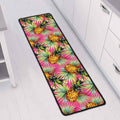 Pink Watercolor Pineapple Pattern Print Long Kitchen Mat