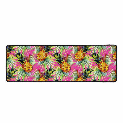 Pink Watercolor Pineapple Pattern Print Long Kitchen Mat