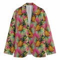 Pink Watercolor Pineapple Pattern Print Men's Blazer