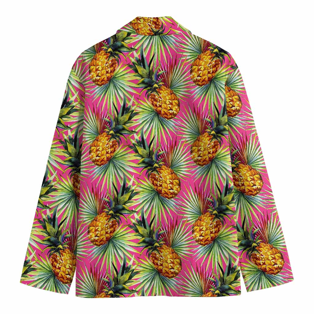Pink Watercolor Pineapple Pattern Print Men's Blazer