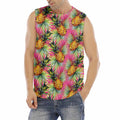 Pink Watercolor Pineapple Pattern Print Men's Fitness Tank Top