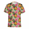 Pink Watercolor Pineapple Pattern Print Men's Athletic T-Shirt