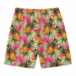 Pink Watercolor Pineapple Pattern Print Men's Swim Trunks