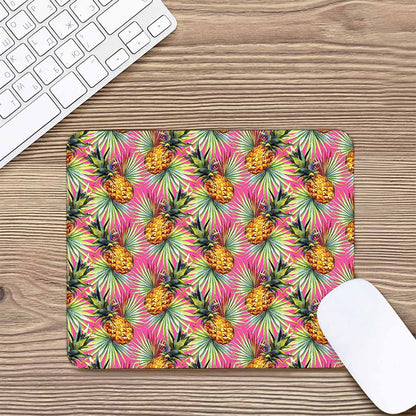 Pink Watercolor Pineapple Pattern Print Mouse Pad