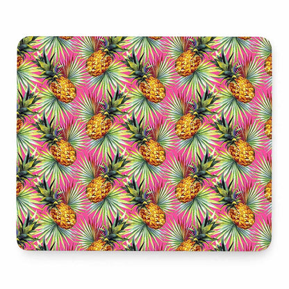Pink Watercolor Pineapple Pattern Print Mouse Pad