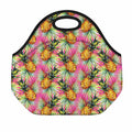 Pink Watercolor Pineapple Pattern Print Neoprene Lunch Bag