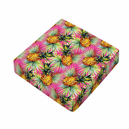 Pink Watercolor Pineapple Pattern Print Outdoor Seat Cushion Cover