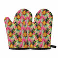 Pink Watercolor Pineapple Pattern Print Oven Mitts