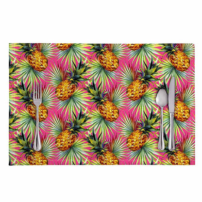 Pink Watercolor Pineapple Pattern Print Placemat