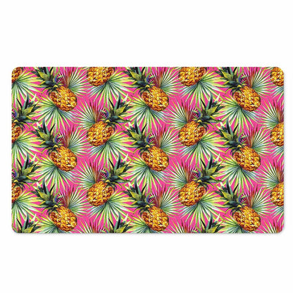 Pink Watercolor Pineapple Pattern Print Polyester Doormat