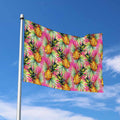Pink Watercolor Pineapple Pattern Print Polyester Flag