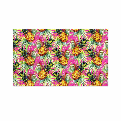 Pink Watercolor Pineapple Pattern Print Polyester Flag