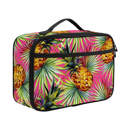 Pink Watercolor Pineapple Pattern Print Portable Lunch Bag