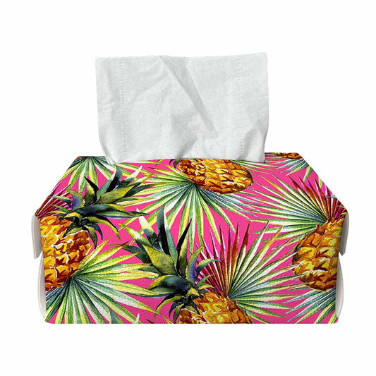Pink Watercolor Pineapple Pattern Print Rectangle Tissue Box Cover