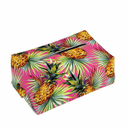 Pink Watercolor Pineapple Pattern Print Rectangle Tissue Box Cover