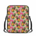 Pink Watercolor Pineapple Pattern Print Rectangular Crossbody Bag