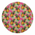 Pink Watercolor Pineapple Pattern Print Round Blanket