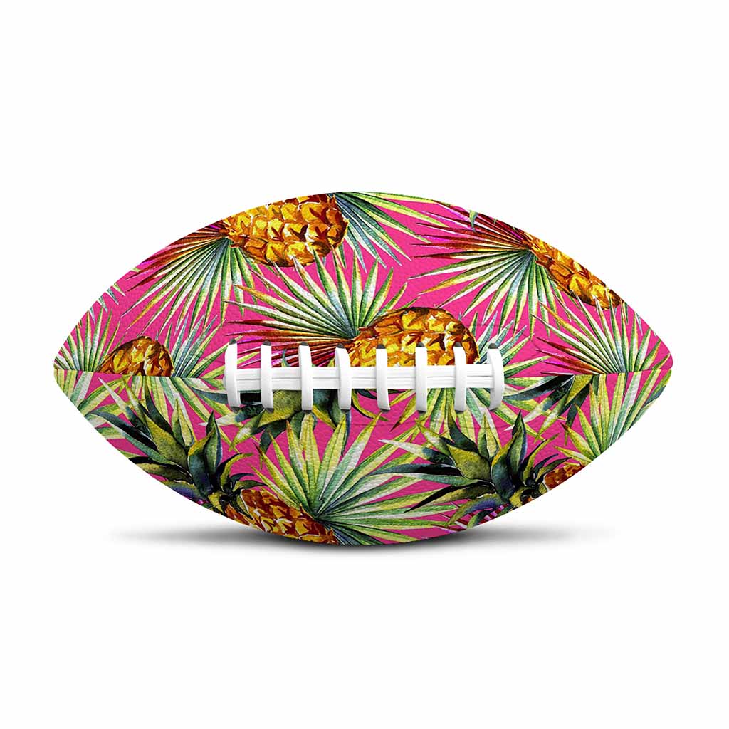 Pink Watercolor Pineapple Pattern Print Rugby Ball
