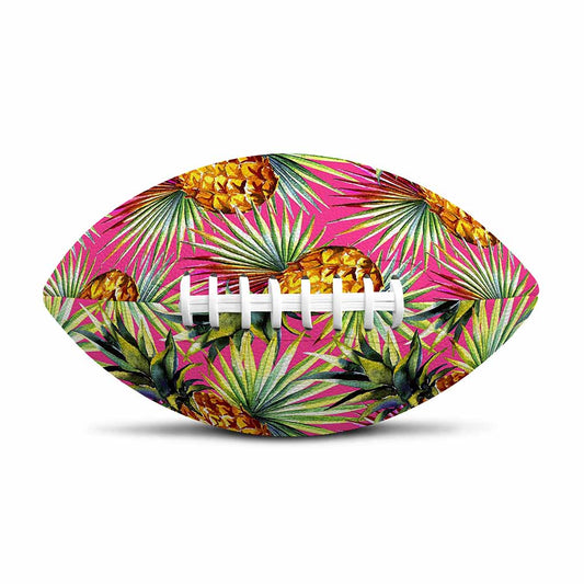 Pink Watercolor Pineapple Pattern Print Rugby Ball