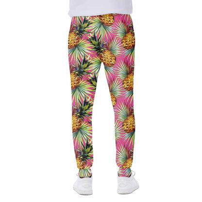 Pink Watercolor Pineapple Pattern Print Scuba Joggers