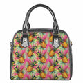 Pink Watercolor Pineapple Pattern Print Shoulder Handbag