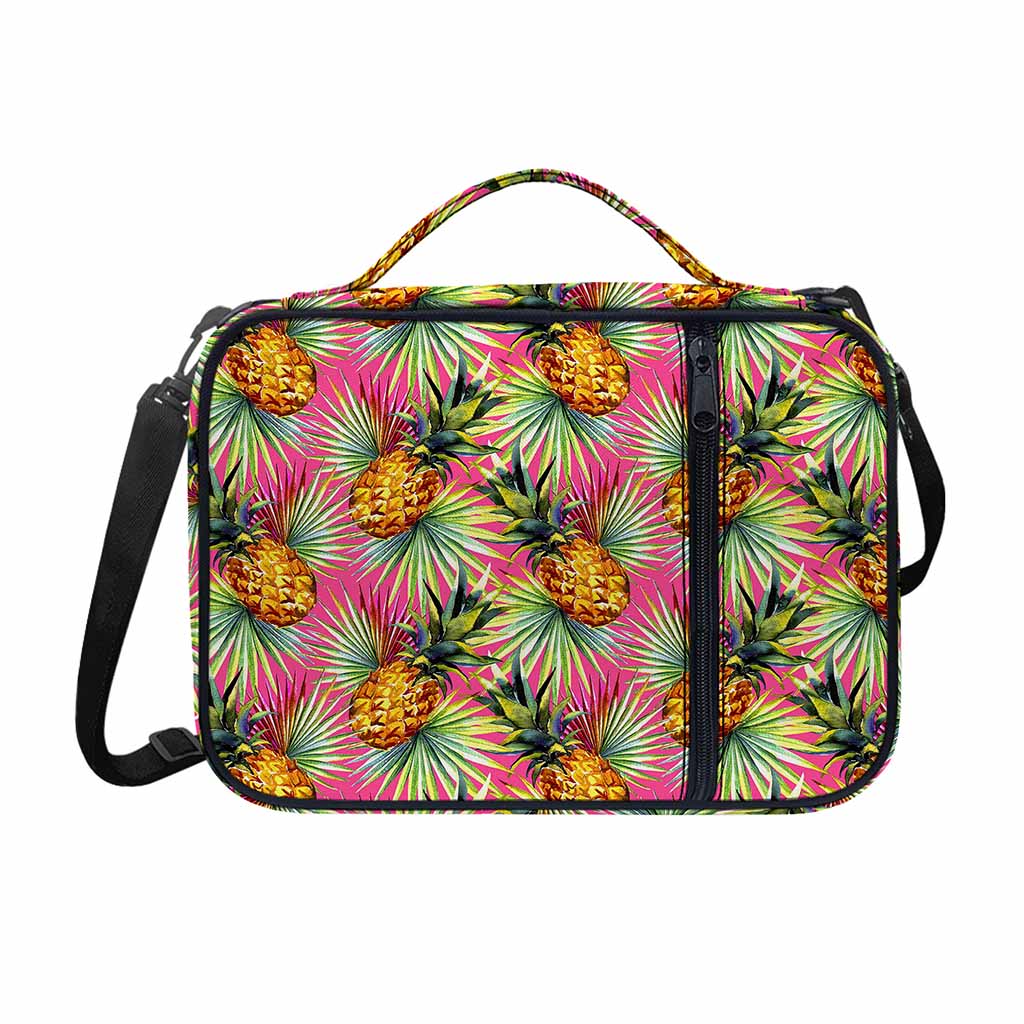 Pink Watercolor Pineapple Pattern Print Shoulder Strap Bible Bag
